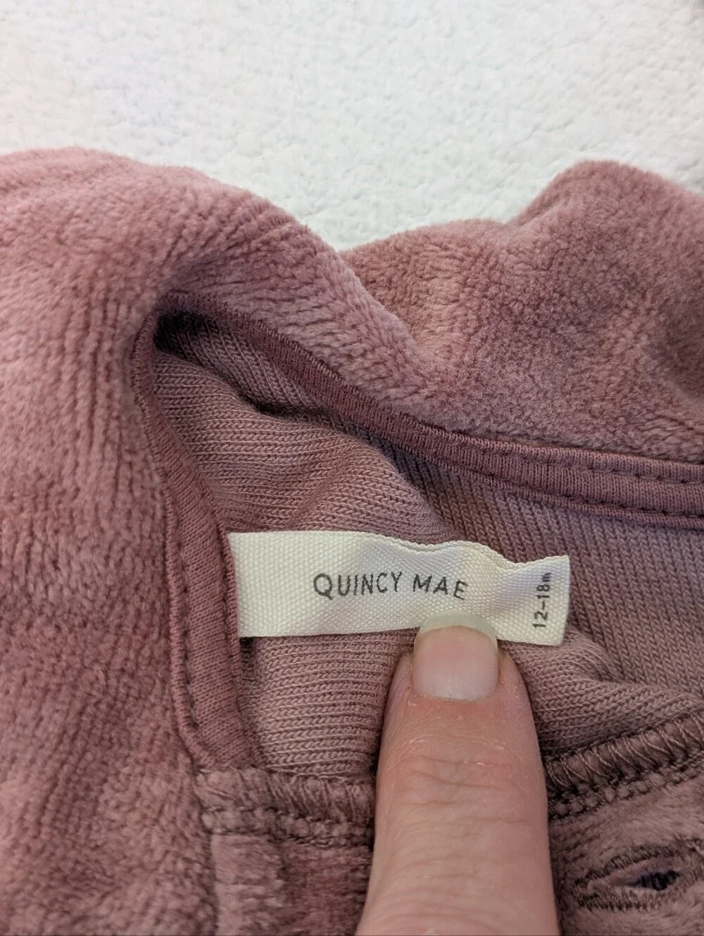 Quincy Mae Mauve Plush Velvet Baby Bubble